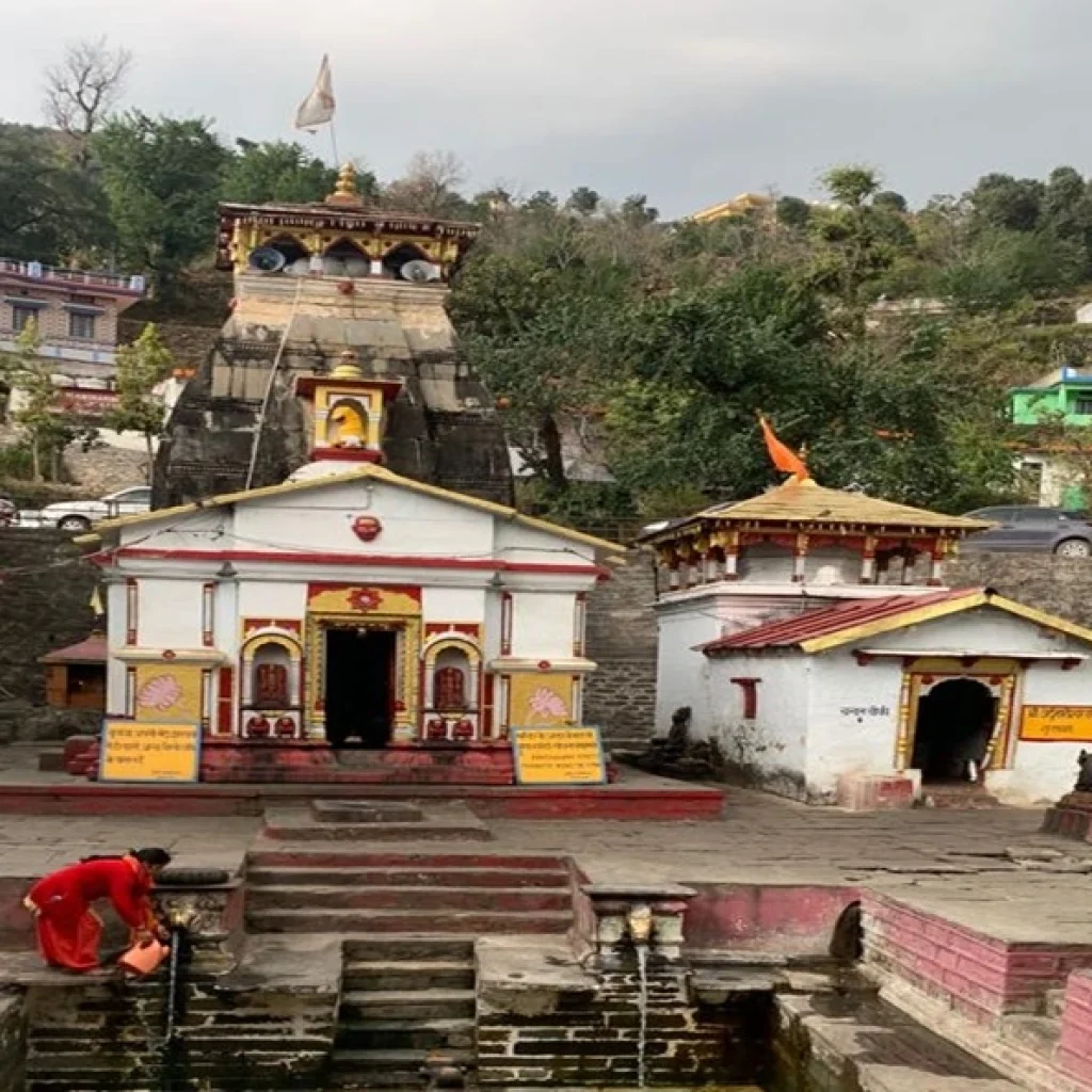 Scenic view of Guptkashi village during Char Dham Yatra 2026 in Uttarakhand Himalayas