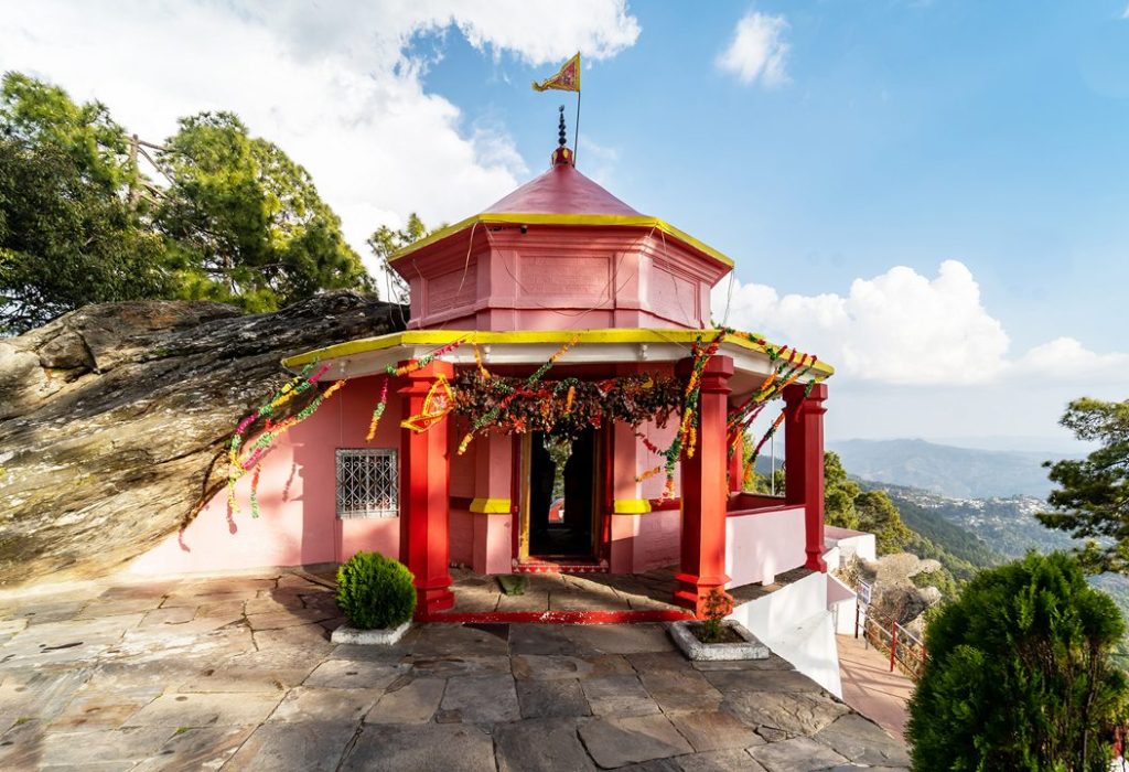 Kasar Devi Temple in Almora with scenic Himalayan backdrop – best places to visit in Almora