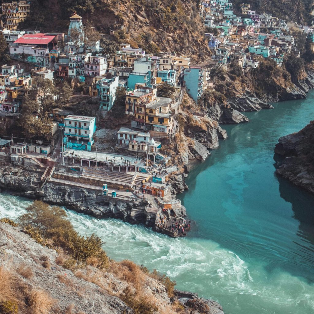Scenic view of Rudrapriyag town during Char Dham Yatra 2026 in Uttarakhand Himalayas